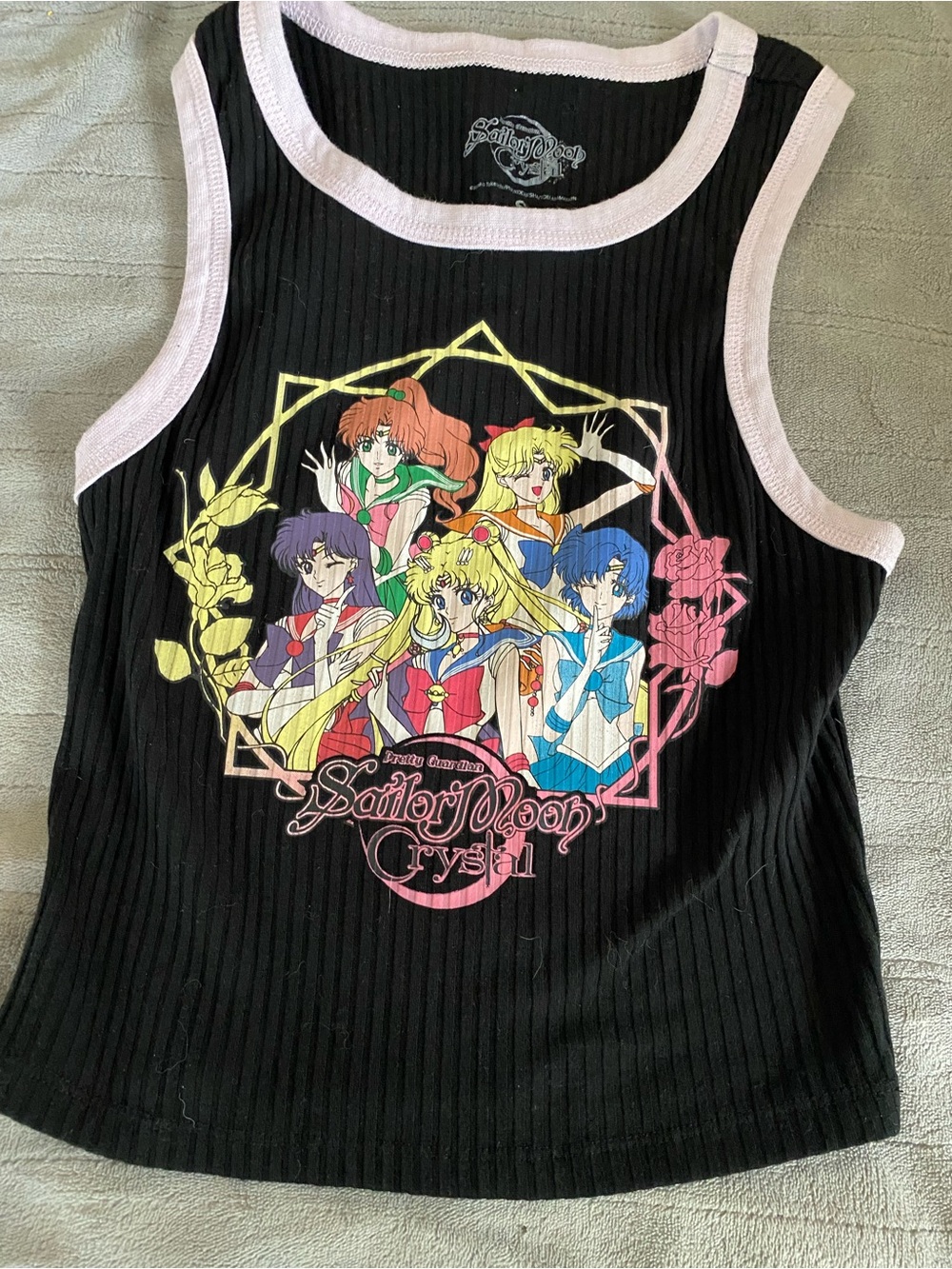 Sailor Moon Crystal Black Graphic Tank Top - Girls